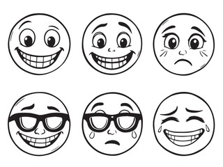 Emoji symbol clean line style