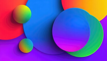 Vibrant circles and spheres in various colors