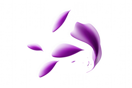 Vibrant purple paint splatter droplets isolated on transparent background - Powered by Adobe