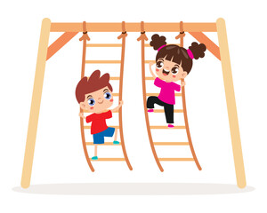 Cartoon Kid Plating At Park