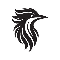 Bird face silhouette vector illustration.