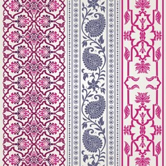 wedding card design, traditional paisley floral pattern , royal India	