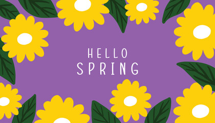 Set of cute spring cards for spring holiday with wildflowers, tulips, daisies flowers. Hand drawn Floral art posters for Easter decoration, greetings, birthday, Mothers Day and Womens Day March 8