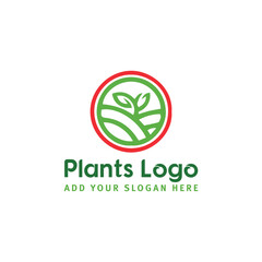plant logo design vector