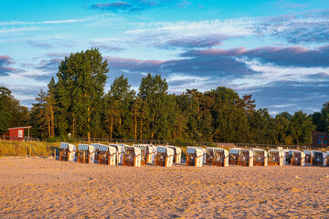 Morning mood on Boltenhagen Beach on the Baltic Sea in Mecklenburg-Western Pomerania