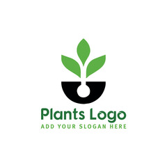 plant logo design vector