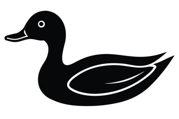 duck swimming icon vector icon illustration