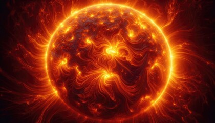 Fototapeta premium Burning Planet Closeup Close-up of a burning planet.