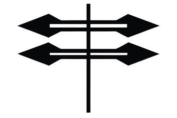 direction arrows vector icon silhouette