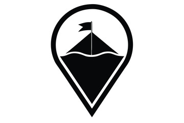 destination flag vector icon silhouette