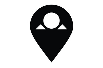 current location vector icon silhouette