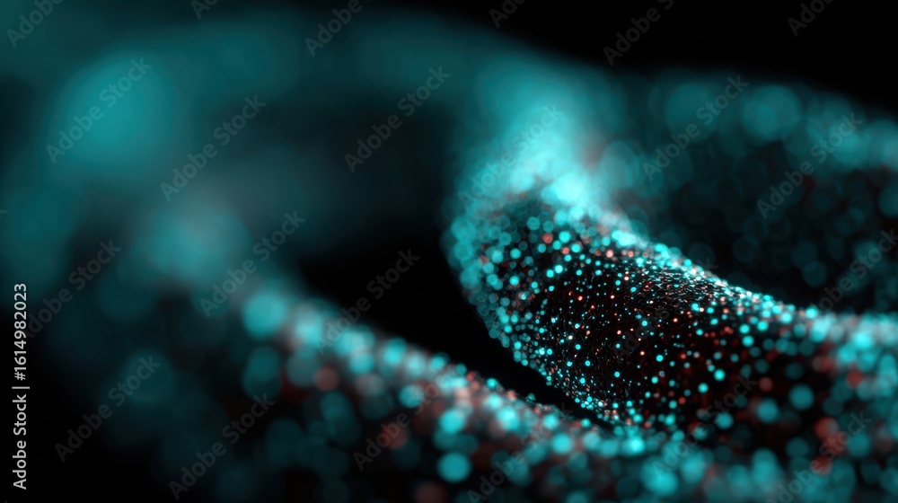 Poster quantum key encryption shown through secure photon path visualization