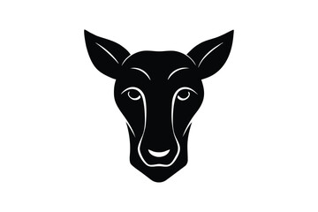 animal head front vector icon silhouette