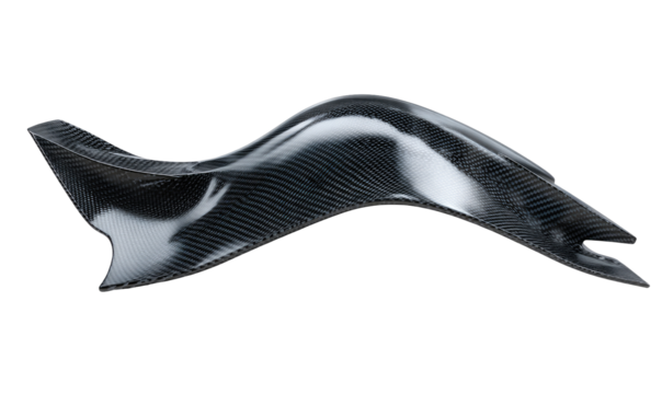 Curved carbon fiber panel, flowing design
