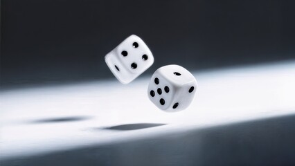 Dice Roll, Chance Outcome, Excitement, Unpredictable Future. Ideal for game development, probability, destiny themes