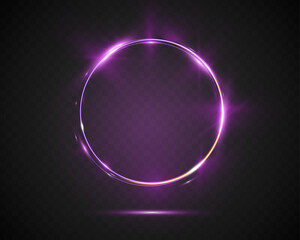 Creative abstract background with glowing neon circular waveforms and dark gradient design.	