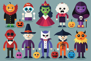 halloween monsters set