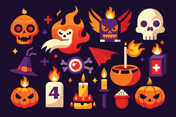 halloween vector set