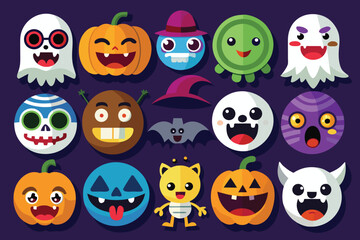 halloween monsters set