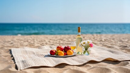 Beach Picnic, Casual Dining, Outdoor Relaxation, Summer Delights. Great for food blogs, lifestyle, outdoor events