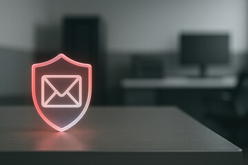 Glowing envelope with shield indicating email security, phishing defense, and private communication protection