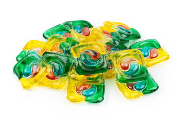 all-in-one capsules for laundry and dishwasher. Dishwashers capsules background