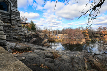 View of Belvedere Castle in Central Park, New York City