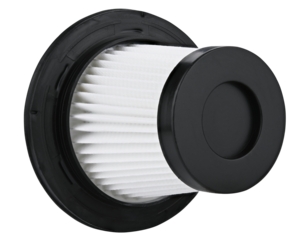 Round Hepa filter isolated on a transparent background. Full depth of field. PNG.