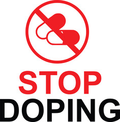 Stop Doping Icon – Anti-Doping Label Logo for Sports and Health Awareness © Saima