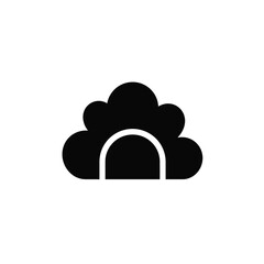 Black cloud hide icon white