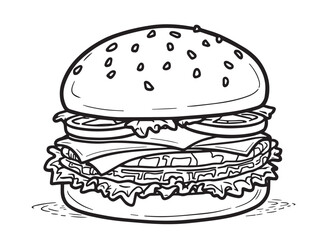 food simple line art clear vision