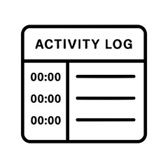 Activity Log Dashboard Panel Icon with Timestamps