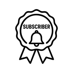 Subscriber Reward Badge Icon with Notification Bell