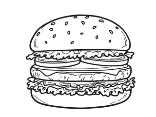 food simple line art clear vision