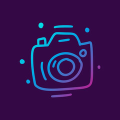 Neon blue musical notes on a dark textured background.