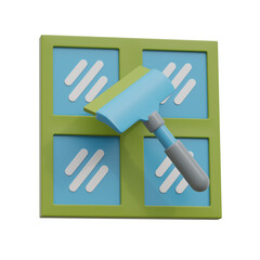 Glass Cleaning Wiper 3D icon