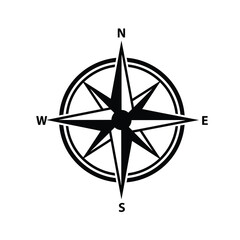 Naklejka premium Black compass rose navigation symbol direction north