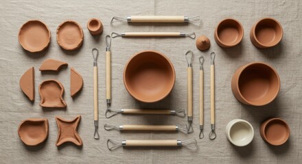 Clay Pottery Tools and Utensils for Creative Crafting Activities