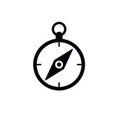 Fototapeta premium Black compass icon with arrow navigation direction