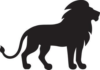 black silhouette of a lion