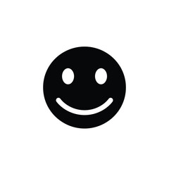 Black smiley face icon white