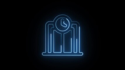 University College Animation with Glowing Lines on Black Background