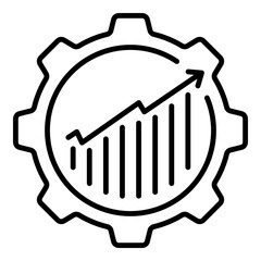  business growth, productivity, and performance improvement conceptual icon. Represents progress, efficiency, and strategic development.