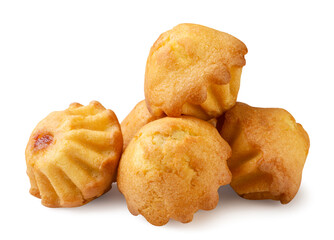 Pile of muffins close-up on a white background. Isolated