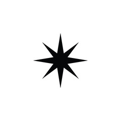 Obraz premium Black starburst symbol on white icon