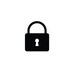 Black padlock icon with keyhole security symbol