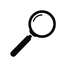 Black magnifying glass on white background vector