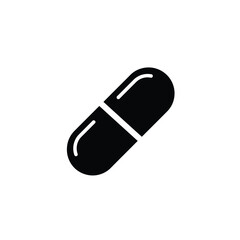 Black capsule pill icon medicine health