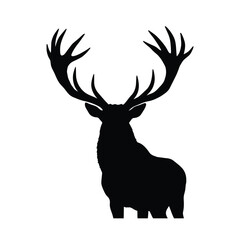 Majestic moose silhouette with grand antlers black