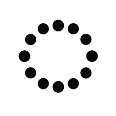 Black circle arrangement on white circles circular